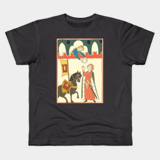 Medieval Courtly Love Scene Kids T-Shirt